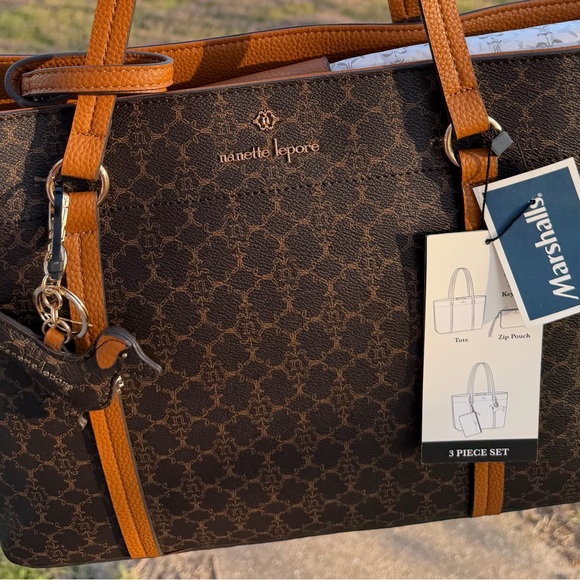 Nanette Lepore Brown Tote with Tan Straps - Picture 4 of 4